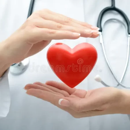 doctor-holding-heart-female-stethoscope-34545146